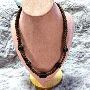 Paparazzi Lone Rock Brown Corded Black Lava Beads Necklace